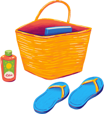 Buildable Beach Scenes Beach Bag and Slippers